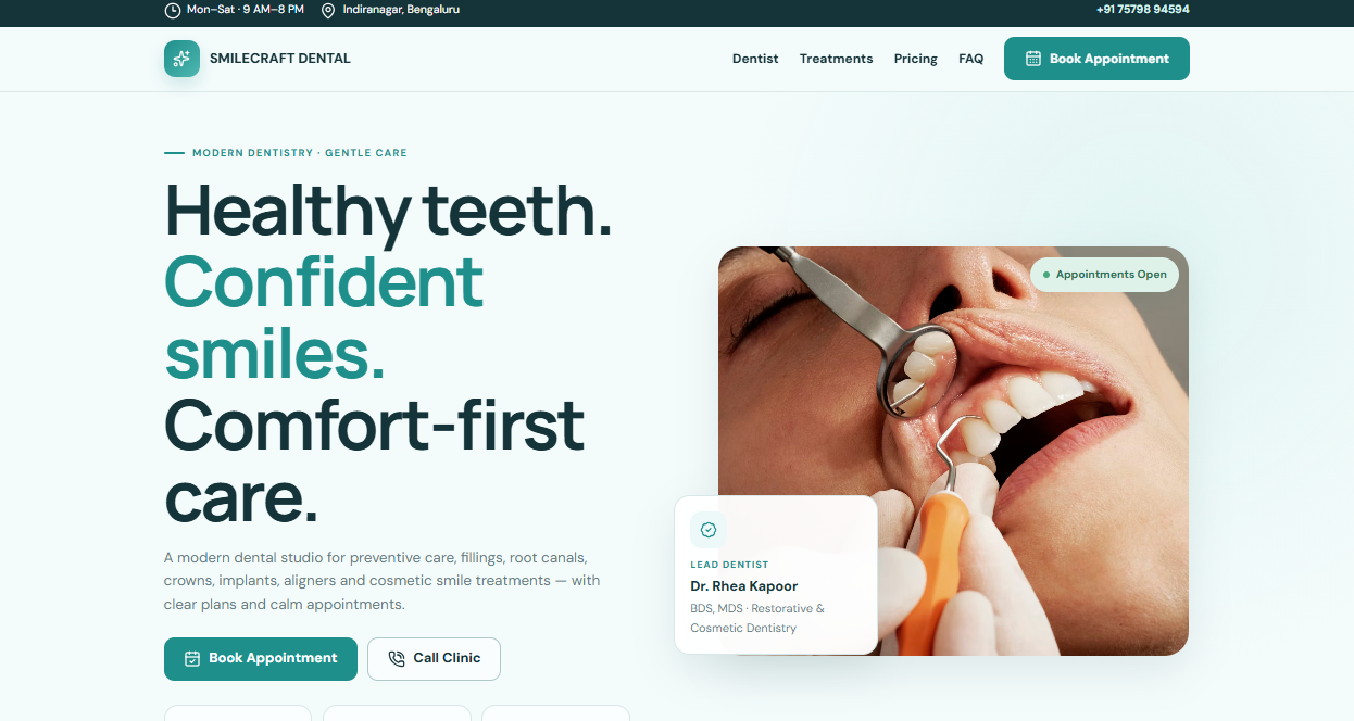 Dental Clinic Professional Landing Page