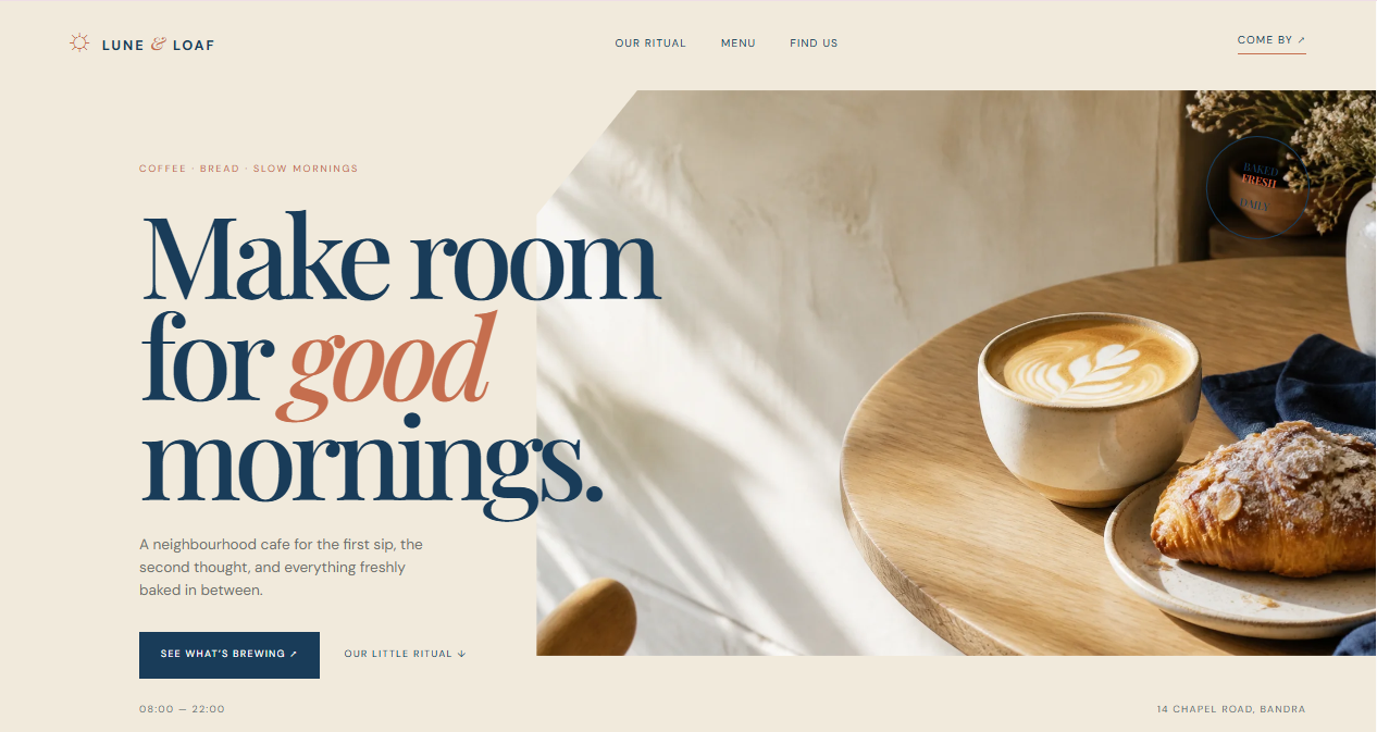 Cafe Modern Landing Page