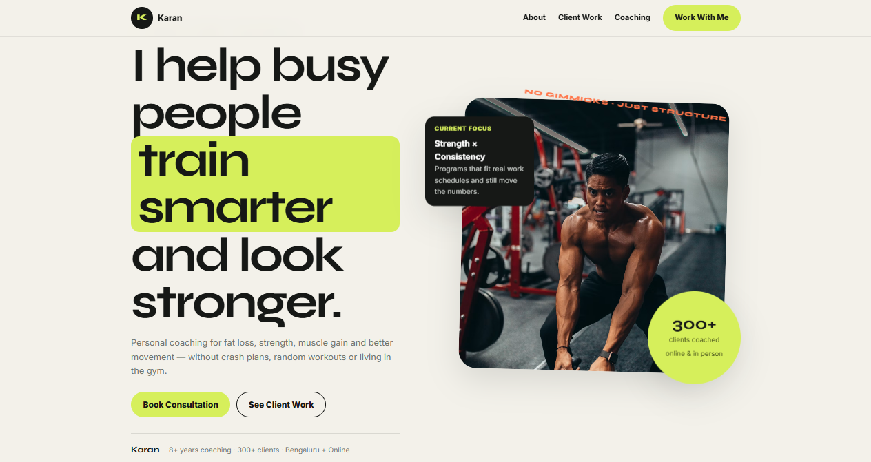 Personal Trainer Professional Landing Page